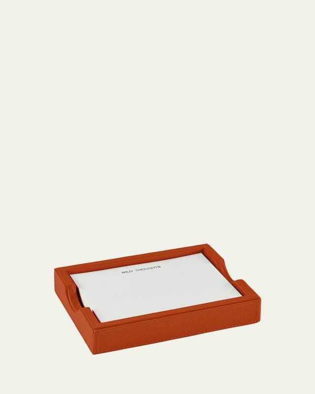Leather Memo Tray with 100 "Wild Thoughts" Note Cards